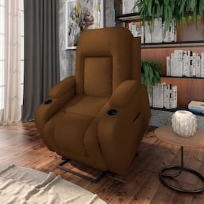 Poltrona Do Papai Reclinável Crihs Elétrica Lift Elevação Pu Caramelo G23 - Gran Belo