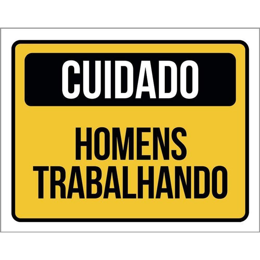 Placa Cuidado Homens Trabalhando 36X46