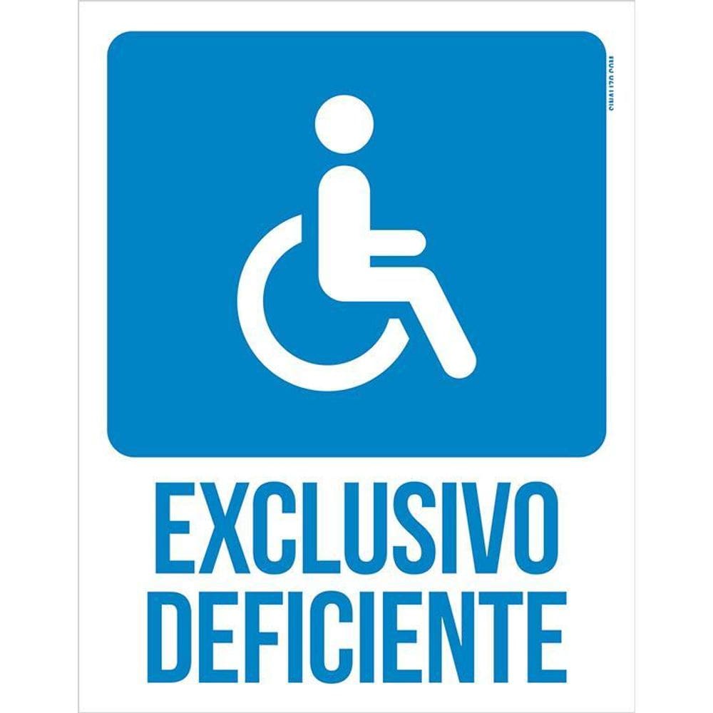 Placa Exclusivo Deficiente - Placa De Acessibilidade  36X46