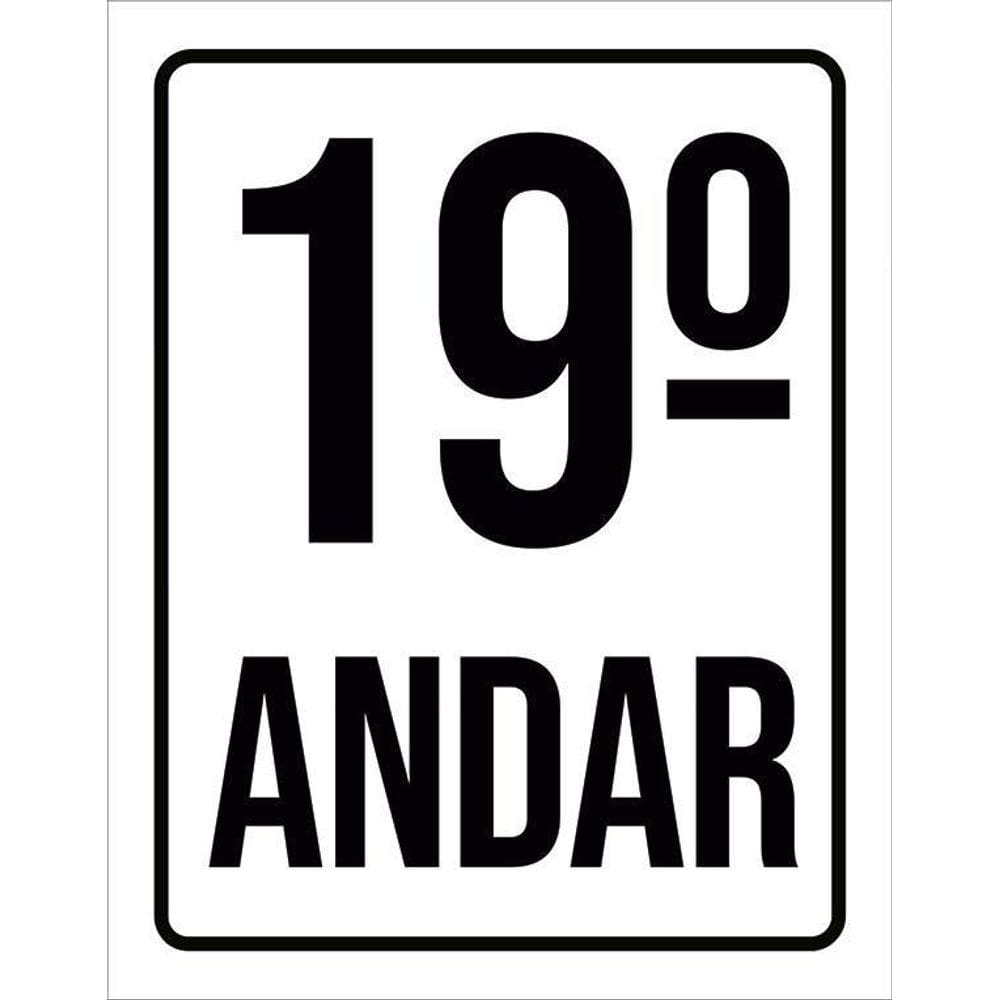 Kit 3 Placas Sinalização Ambiente Identificação 19º Andar