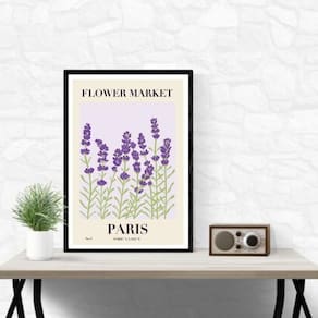 Quadro Flower Market Paris - Lavanda 33X24Cm
