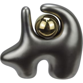 ESCULTURA DECORATIVA ENFEITE CASA ABSTRATA HOME&CO RESINA 19x21x8cm PRATA