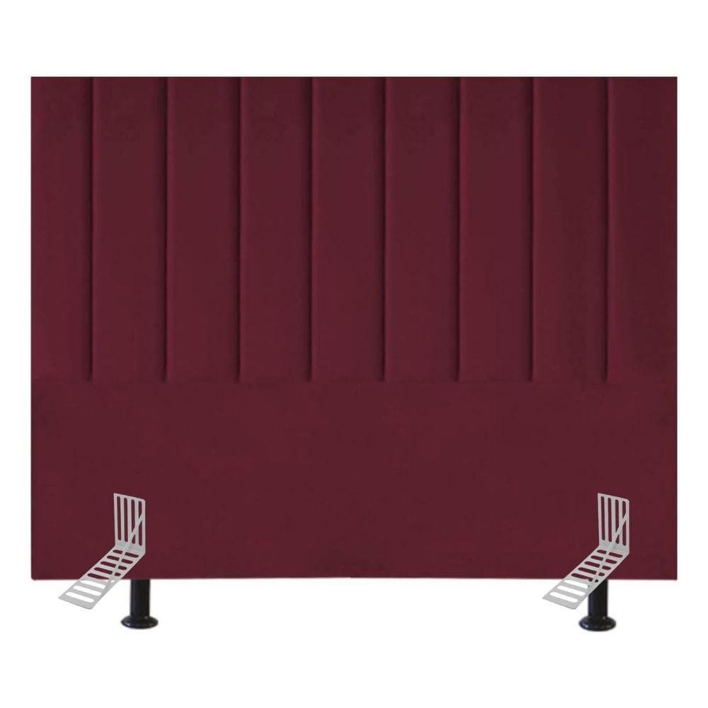 Cabeceira Estofada Cama Casal Queen Size 160 Cm Sara Suede E Frame bordô