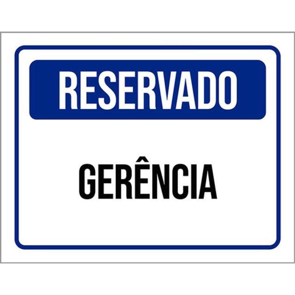 Kit 3 Placas De Sinalização - Reservado Gerência