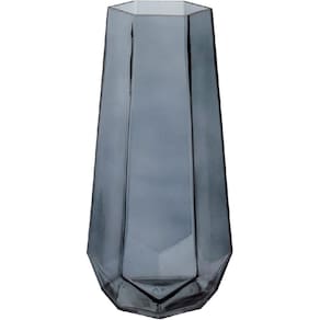 VASO DECORATIVO ENFEITE CASA GEOMÉTRICO HOME&CO VIDRO 25x8x8cm FUME