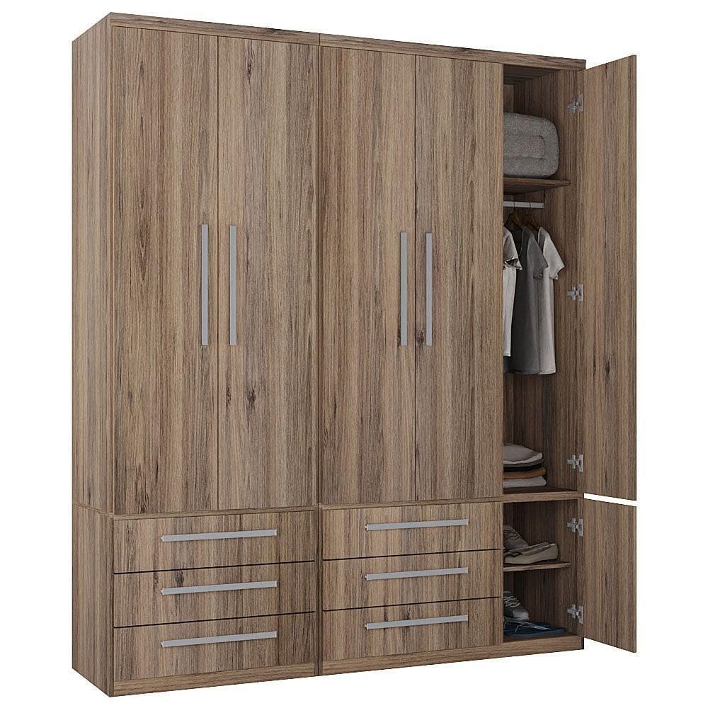 Guarda-roupa 5 Portas 6 Gavetas Modular 1310 Ilan Castanho