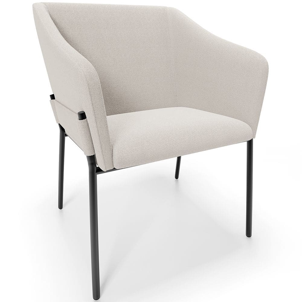 Cadeira Para Sala de Jantar Estar Living Olívia L02 Bouclê Cru - Lyam Decor