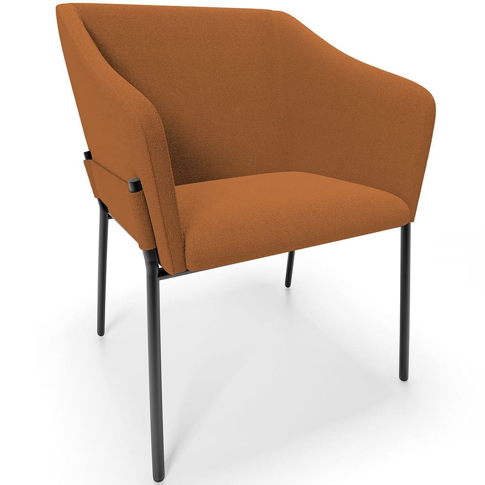 Cadeira Para Sala de Jantar Estar Living Olívia L02 Bouclê Terracota - Lyam Decor