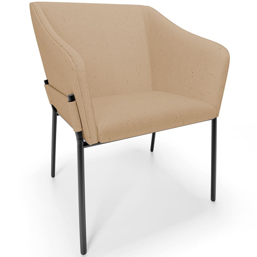 Cadeira Para Sala de Jantar Estar Living Olívia L02 Linho Bege Escuro - Lyam Decor