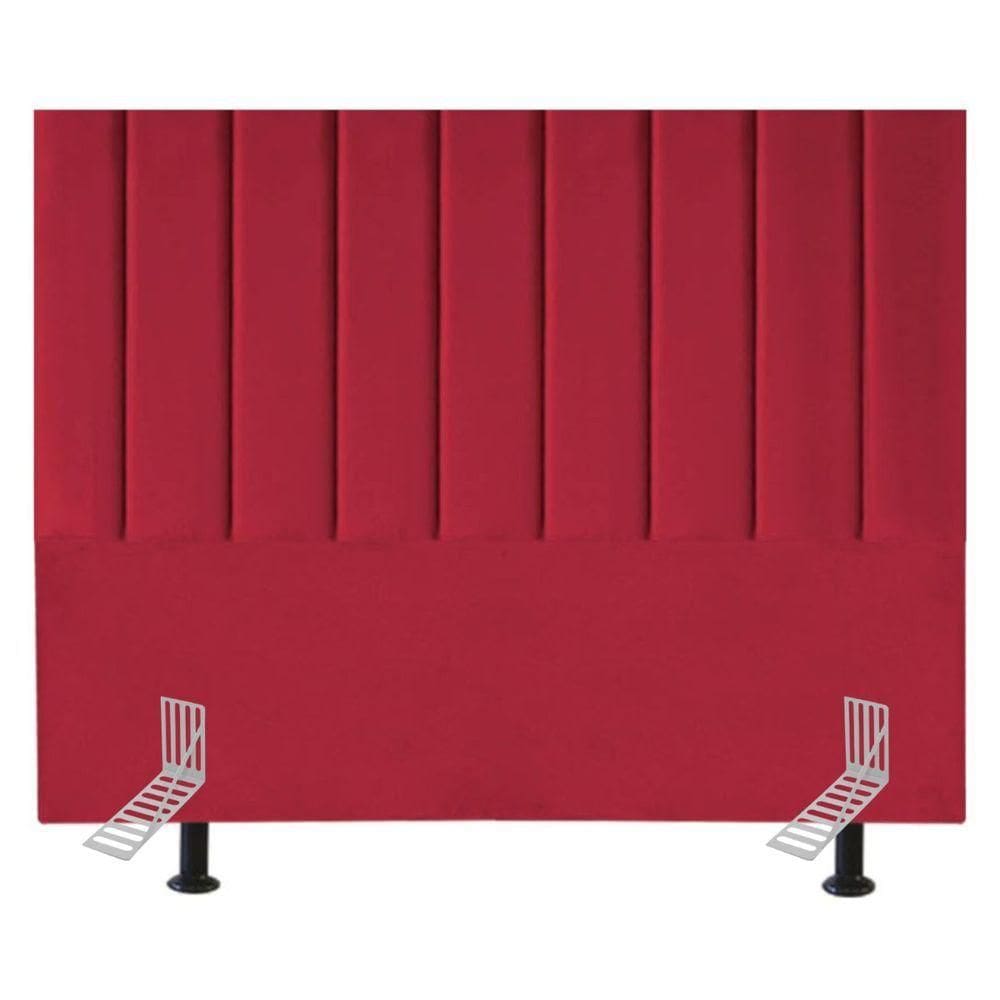 Cabeceira Estofada Cama King 195 Cm Luísa Suede E Frame vermelho