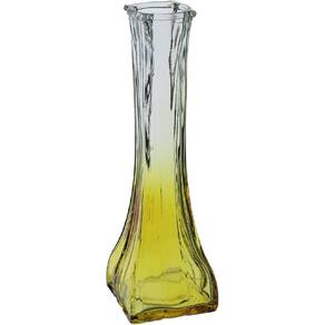 VASO DECORATIVO ENFEITE CASA FLOREIRO HOME&CO VIDRO 20x6x6cm AMARELO