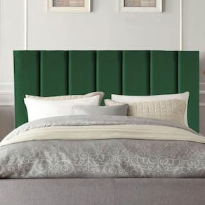 Cabeceira Estofada De Cama Casal Box 140 Cm Maya Suede E Frame verde