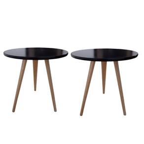 Kit 2 Mesa De Cabeceira Mesa De Apoio Lateral Canto Pé Palito 44 Cm preto