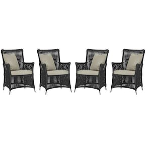 4 Poltronas Igapó Alumínio Pintura Fendi Corda Náutica E7 Preto