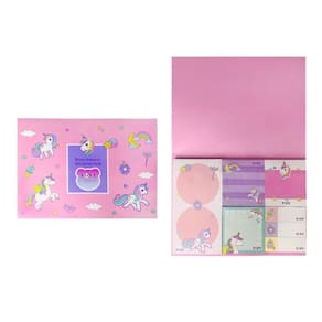 Bloco Adesivo Unicórnio Cor Rosa Feliz Papelaria Fofa - Fofy