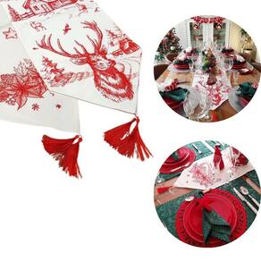 4 Trilhos De Mesa Natalino 150X32Cm Design Moderno Tassel