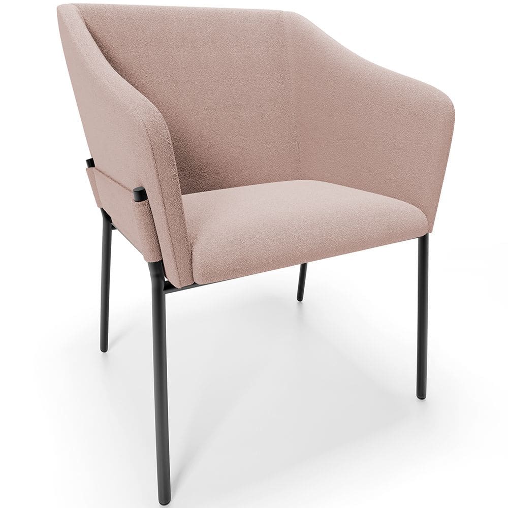 Cadeira Para Sala de Jantar Estar Living Olívia L02 Bouclê Rosê - Lyam Decor