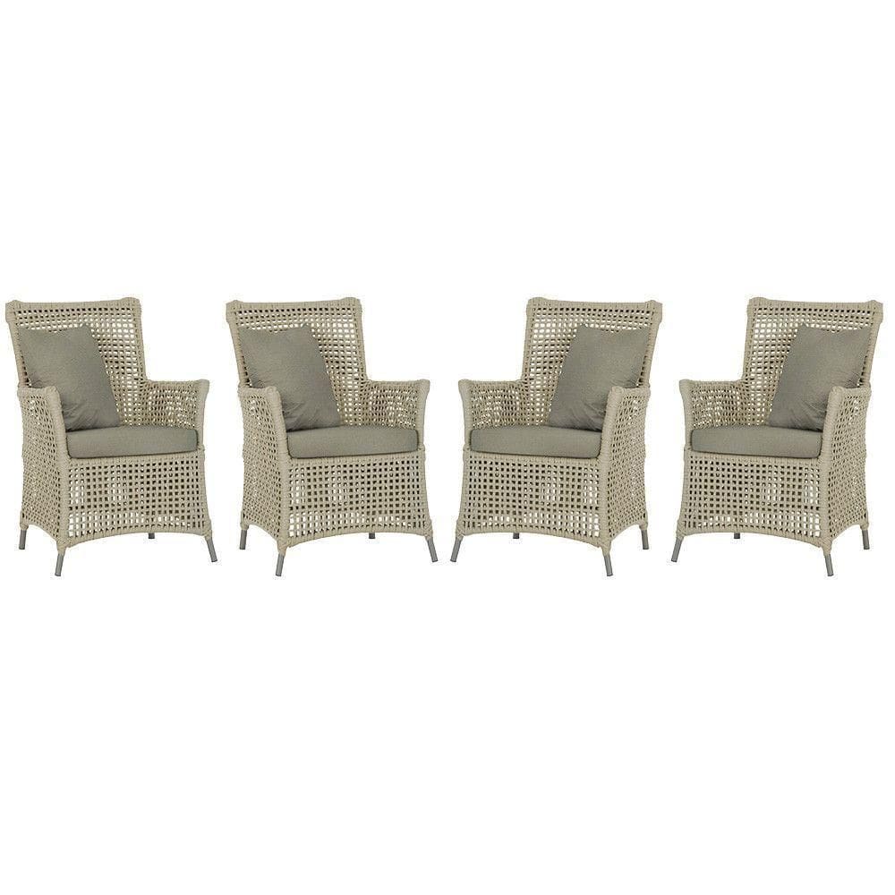 4 Poltronas Igapó Alumínio Pintura Fendi Corda Náutica E8 Rami