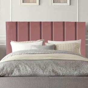 Cabeceira Estofada Cama Box King 195 Cm Sara Veludo E Frame rosé