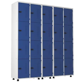 Armário Aço 20 Portas Academia Guarda Volume Trinco Azul