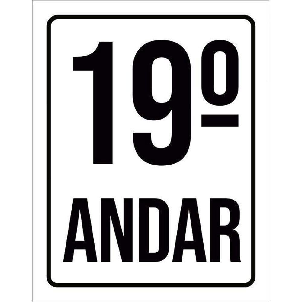 Kit 3 Placas Sinalização Ambiente Identificação 19º Andar