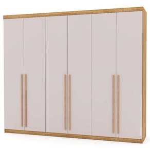 Guarda Roupa Casal 276cm 6 Gavetas Dubai Majestic Nature/fendi - Vlr Móveis