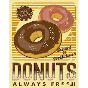 Kit 3 Placas Decorativa Padaria - Donuts Always Fresh