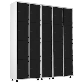 Armário Aço 20 Portas Academia Guarda Volume Trinco Preto