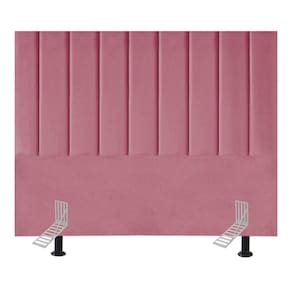 Cabeceira Estofada Cama Casal Box Queen 160 Cm Catarina Suede E Frame Cor:rosa