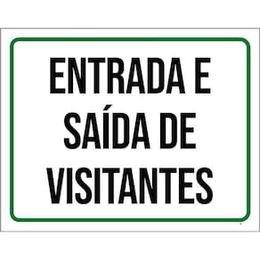 Kit 3 Placas Sinalização Entrada E Saída De Visitantes