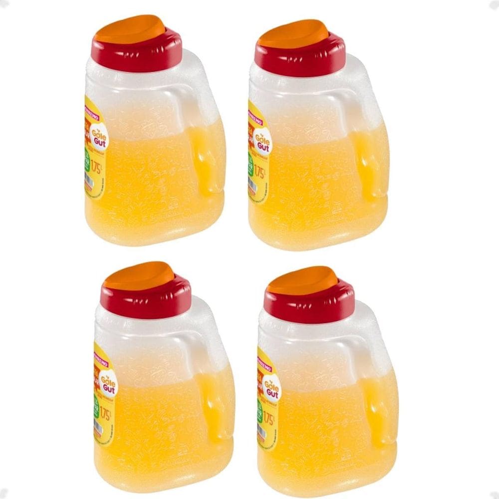 Kit 4 Garrafa Jarra Retangular Agua Suco Bebidas 1,75L
