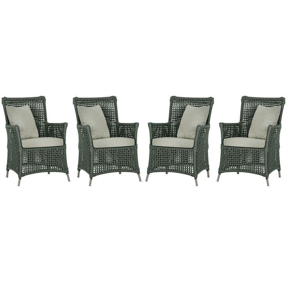 4 Poltronas Igapó Alumínio Pintura Fendi Corda Náutica E3 Verde