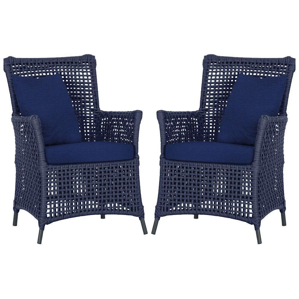 Poltronas Igapó Alumínio Pintura Preta Corda Náutica E10 Azul