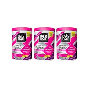Creme De Tratamento Natuhair 1K Liso Desmaiado - Kit Com 3Un