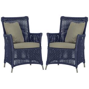 Poltronas Igapó Alumínio Pintura Fendi Corda Náutica E8 Azul