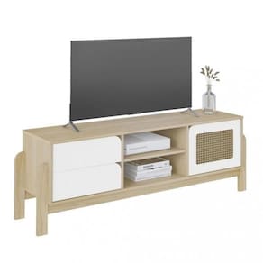 Rack Para Tv Até 60" Nature Naturale/branco Artely Naturale/branco