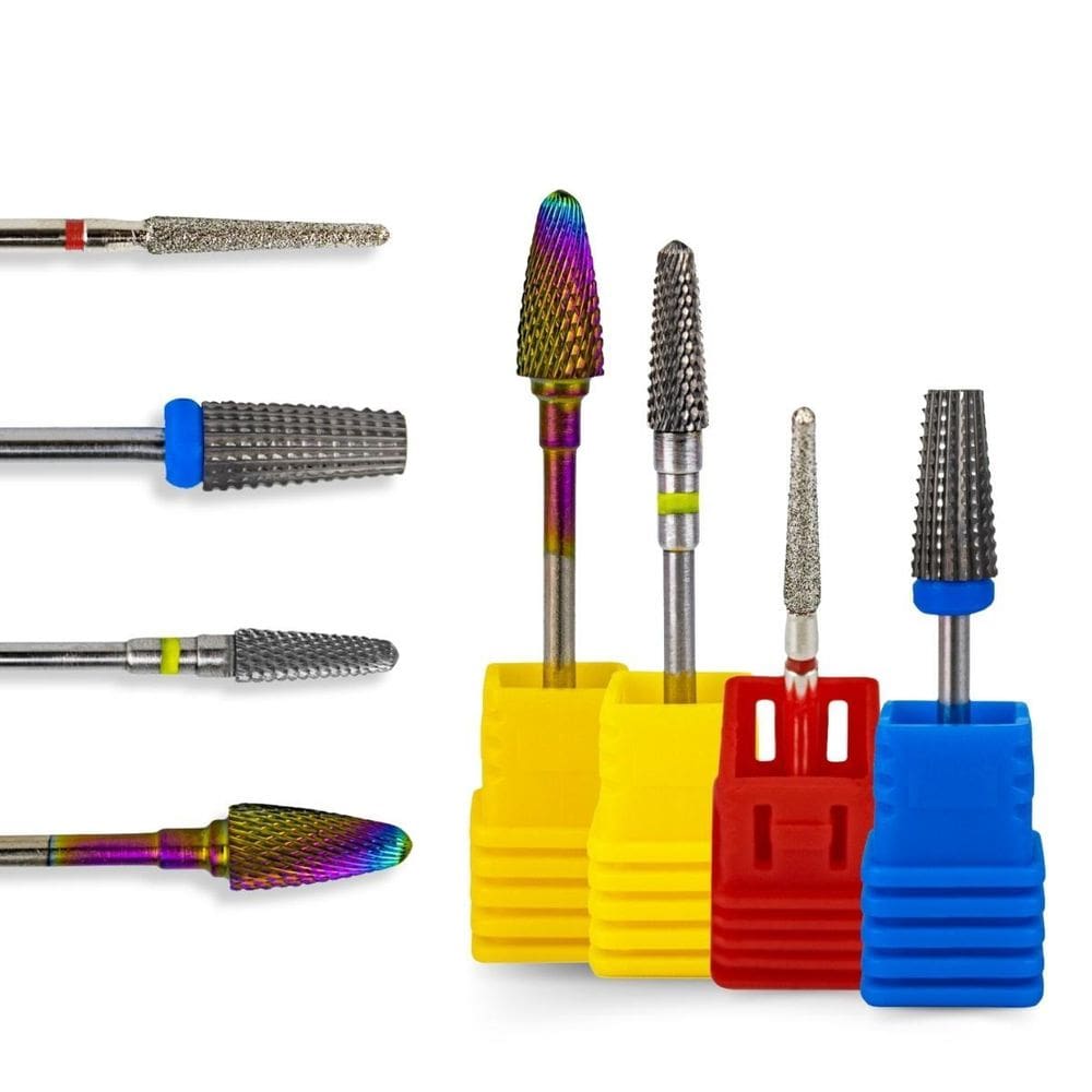 Kit 4 Brocas Tungstênio Umbrella Bullet Flame 720 Unhas Gel