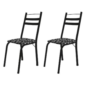 Conjunto Com 2 Cadeiras Tubular Itália Preto-floral Artefamol
