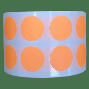 Etiqueta Adesiva Bolinha Colorida Laranja Fluorescente 15Mm