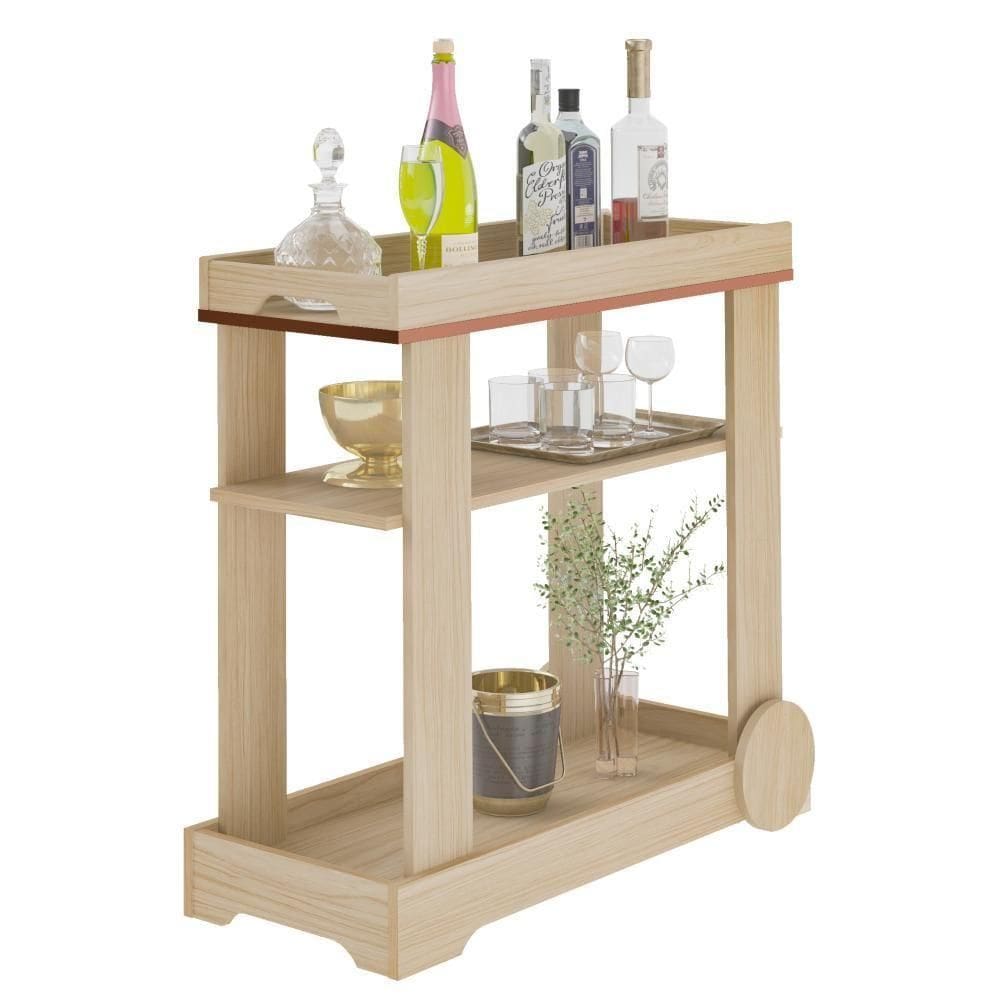 Carrinho Bar Rose Naturale Artely Naturale