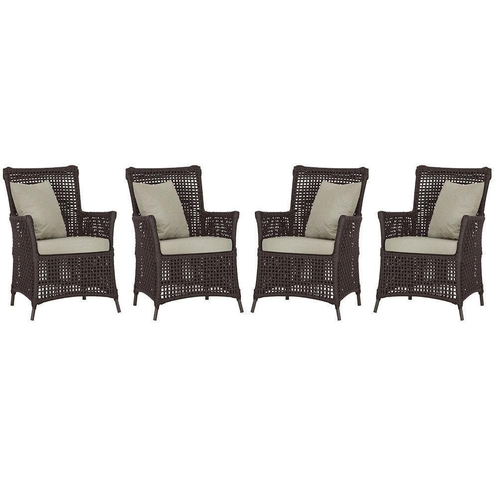 4 Poltronas Igapó Alumínio Pintura Marrom Corda Náutica E7 Marrom