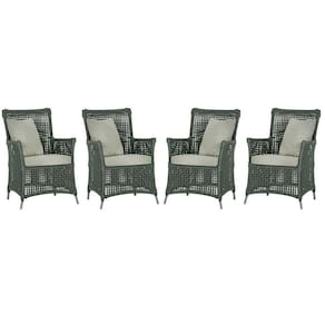 4 Poltronas Igapó Alumínio Pintura Fendi Corda Náutica E3 Verde