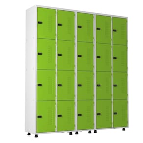 Armário Aço 20 Portas Academia Guarda Volume Trinco Verde