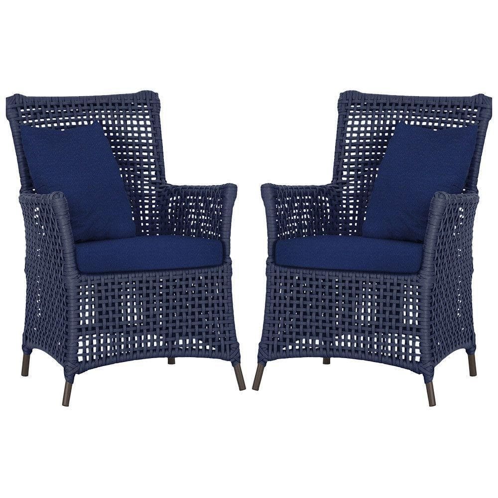 Poltronas Igapó Alumínio Pintura Marrom Corda Náutica E10 Azul