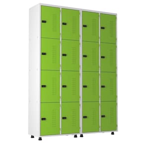 Armário  Aço 16 Portas Academia Guarda Volume Trinco Verde