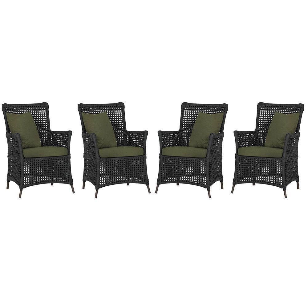 4 Poltronas Igapó Alumínio Pintura Marrom Corda Náutica E13 Preto