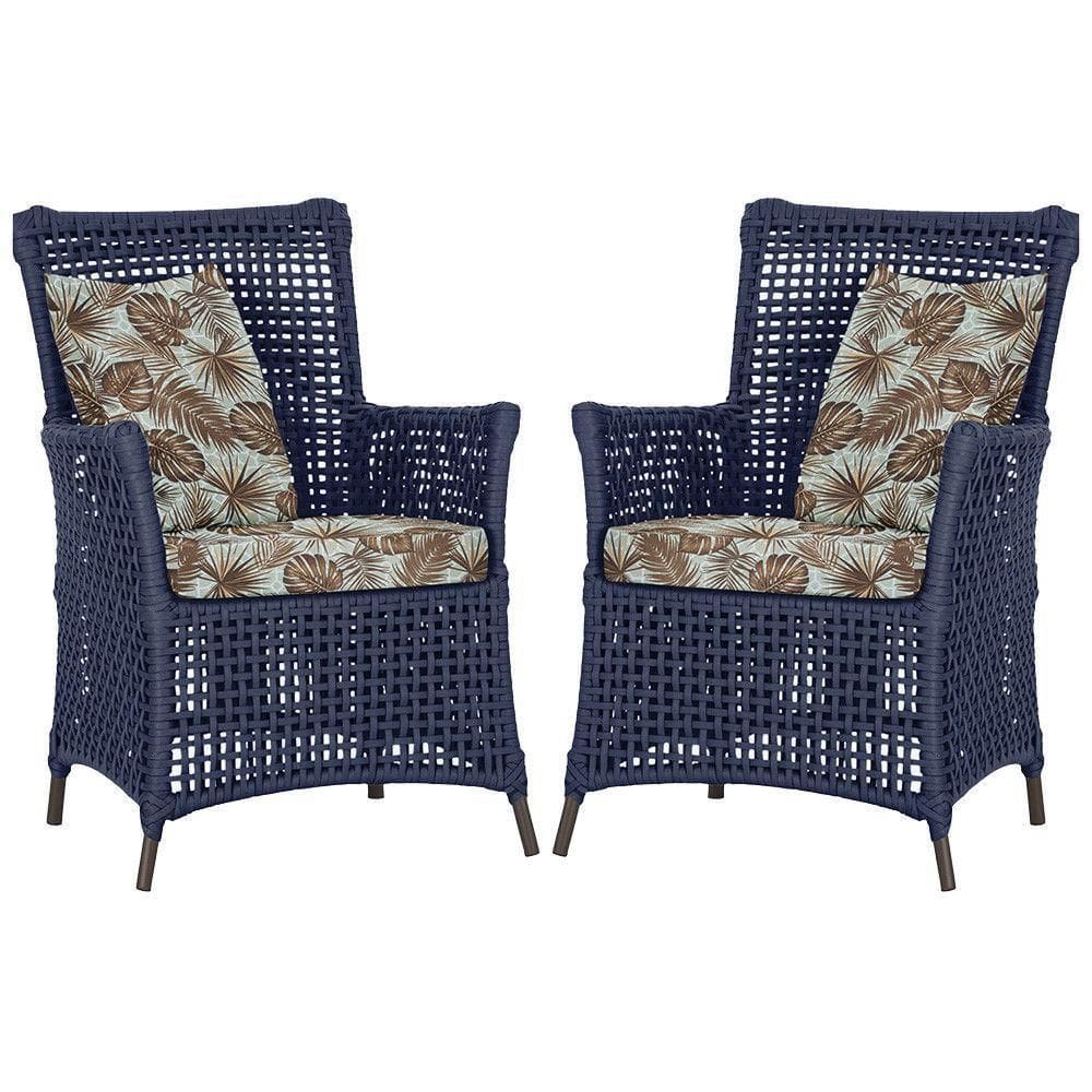 Poltronas Igapó Alumínio Pintura Marrom Corda Náutica E6 Azul