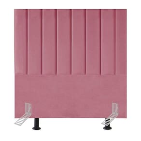 Cabeceira Estofada Cama Solteiro 100 Cm Esther Suede E Frame rosa