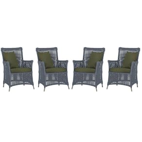 4 Poltronas Igapó Alumínio Pintura Fendi Corda Náutica E13 Prata