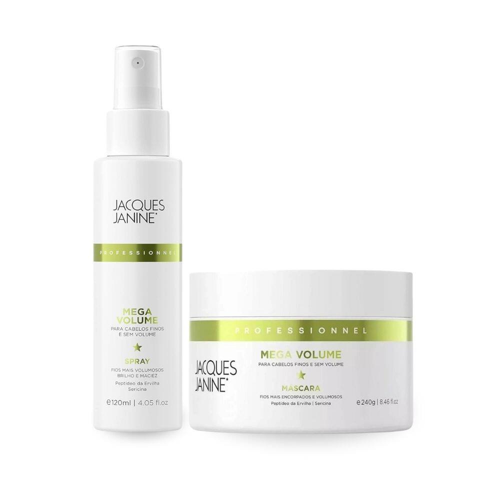 Kit Mega Volume Máscara 240g + Spray 120ml Jacques Janine